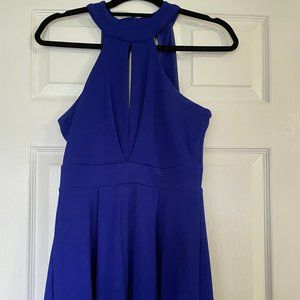 Royal Blue Keyhole Neck Dress